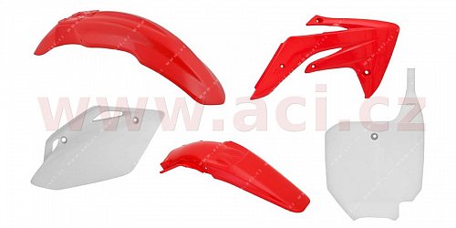sada plastů Honda, RTECH (červeno-bílé, 5 dílů)